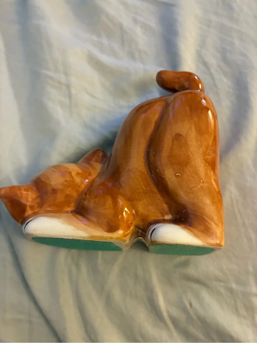 Vintage Mann Orange Ceramic Cat